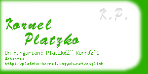 kornel platzko business card